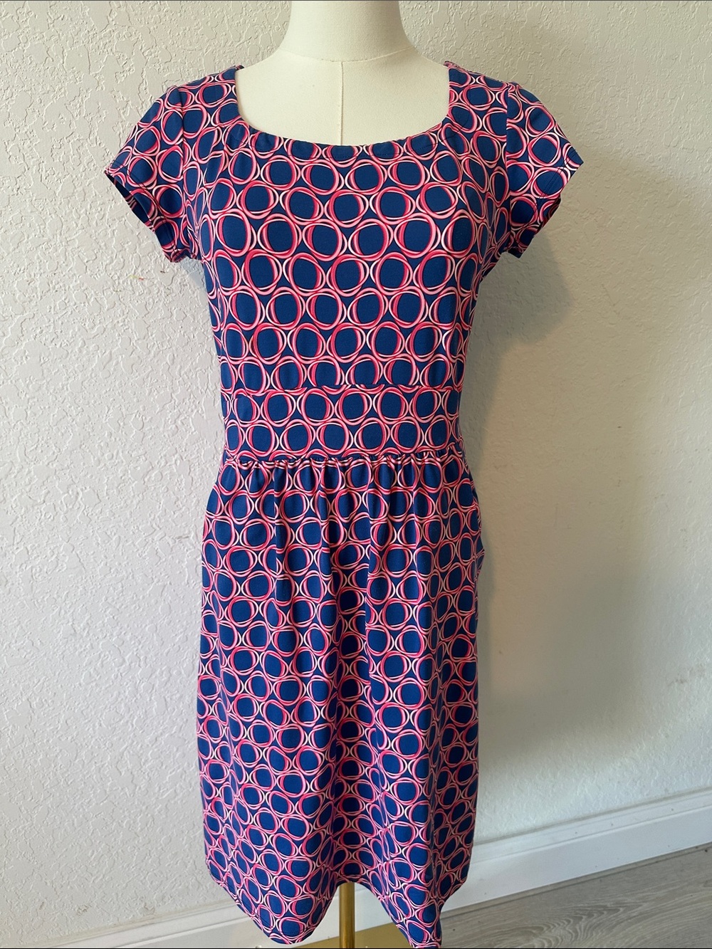 John  McLaughlin XS Pink and Navy Geometric Dress